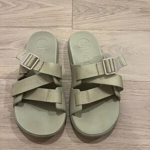 Chaco tan Double-Strap Slide Sandals